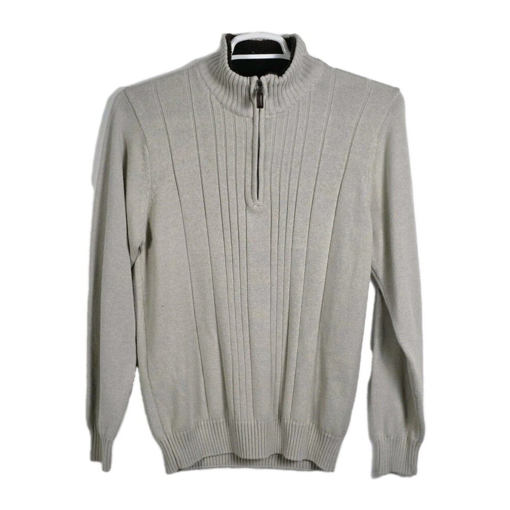 Rugged Trails Men’s Medium Tan 1/4 Zip Mock Neck Sweater‎